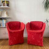 2 fauteuils Moroso Bloomy rouge