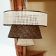 Large triple lampshade in cannage