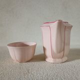 Pot à lait et tasse terre de fer Art déco