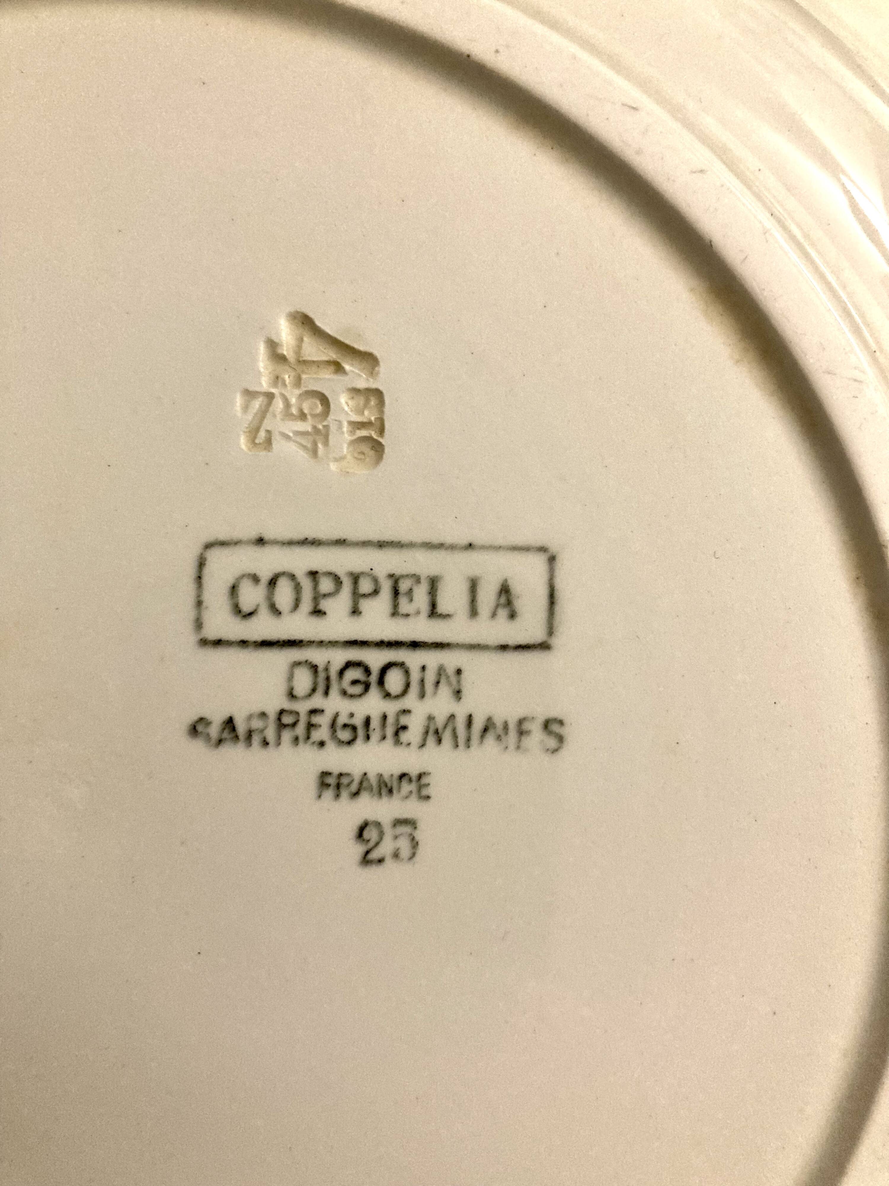 Hollow dish Digoin Sarreguemines model Coppelia