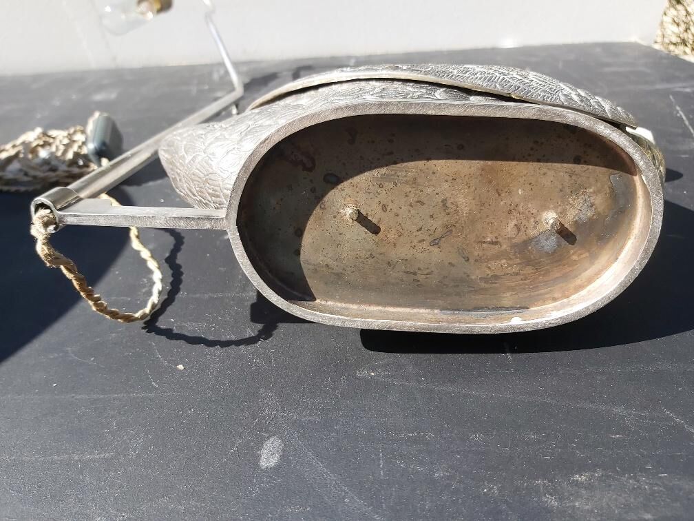 Silver bronze swan lamp 70s