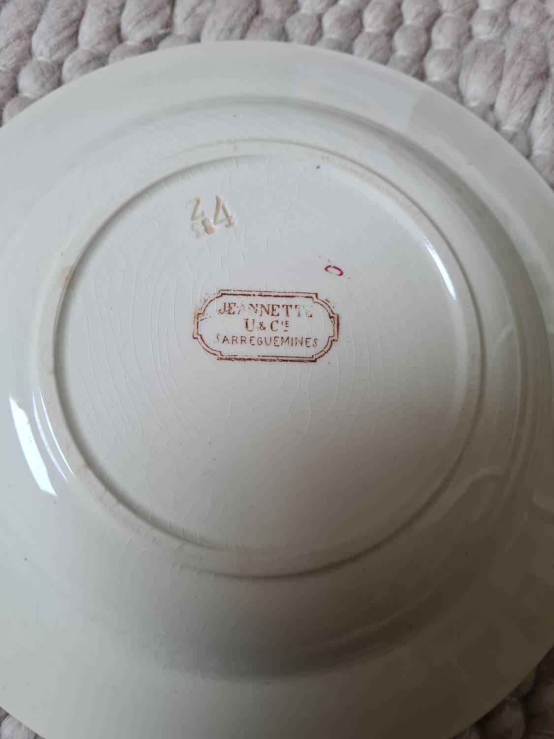 Sarreguemines Iron Earth Soup Plates 1910