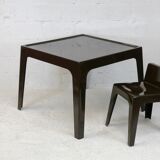 Fiberglass table, brown, France, circa 1970