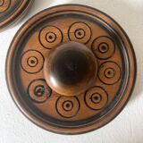 Pair of carved wooden wall hooks