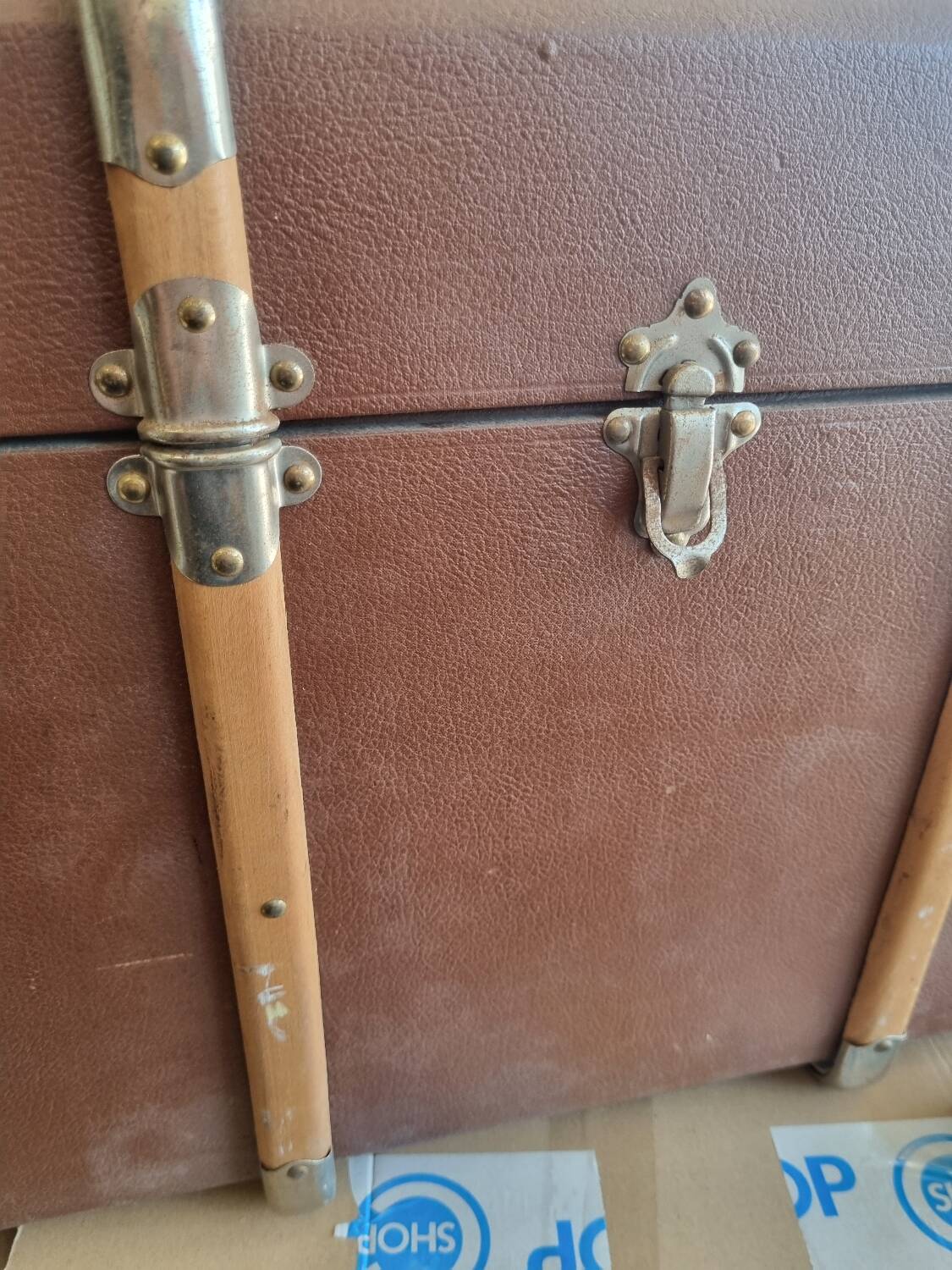 Old antique travel trunk