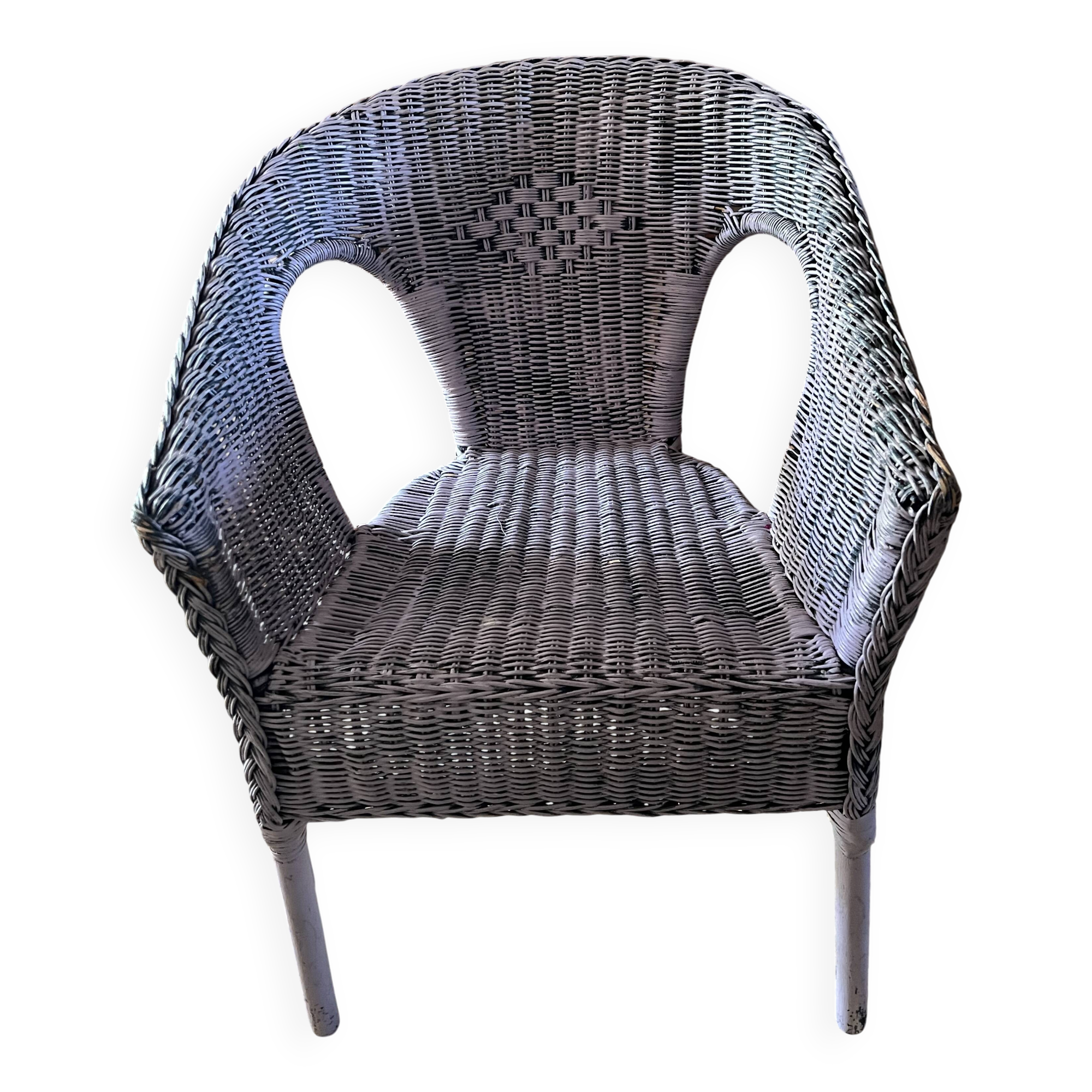 Colourful wicker armchair