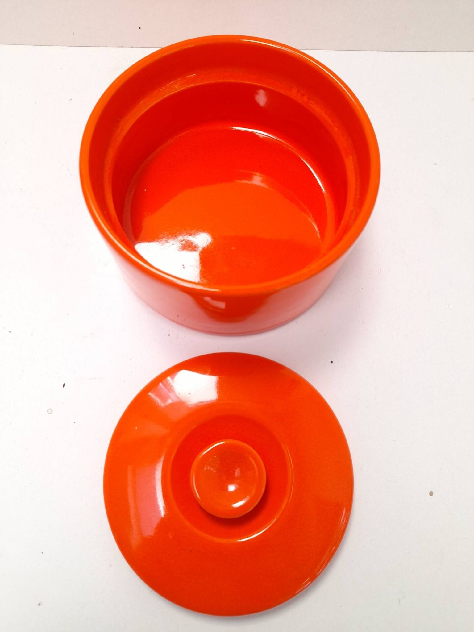 Boite en céramique orange Pino Spagnolo pour Sicart