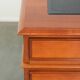 Classic wooden desk in English style with 4 drawers and a blue leather top