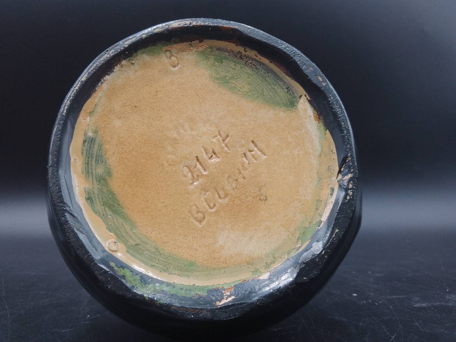 Vase, ceramic soliflore Thulin Belgium, 1920