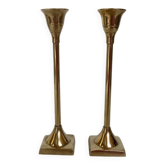 Pair of brass candlesticks