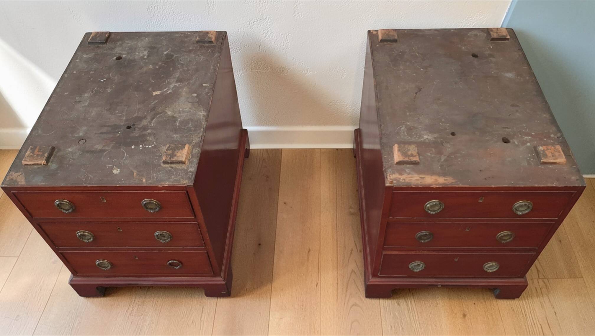 Small Desk with Drawers in Mahogany, 19th Century