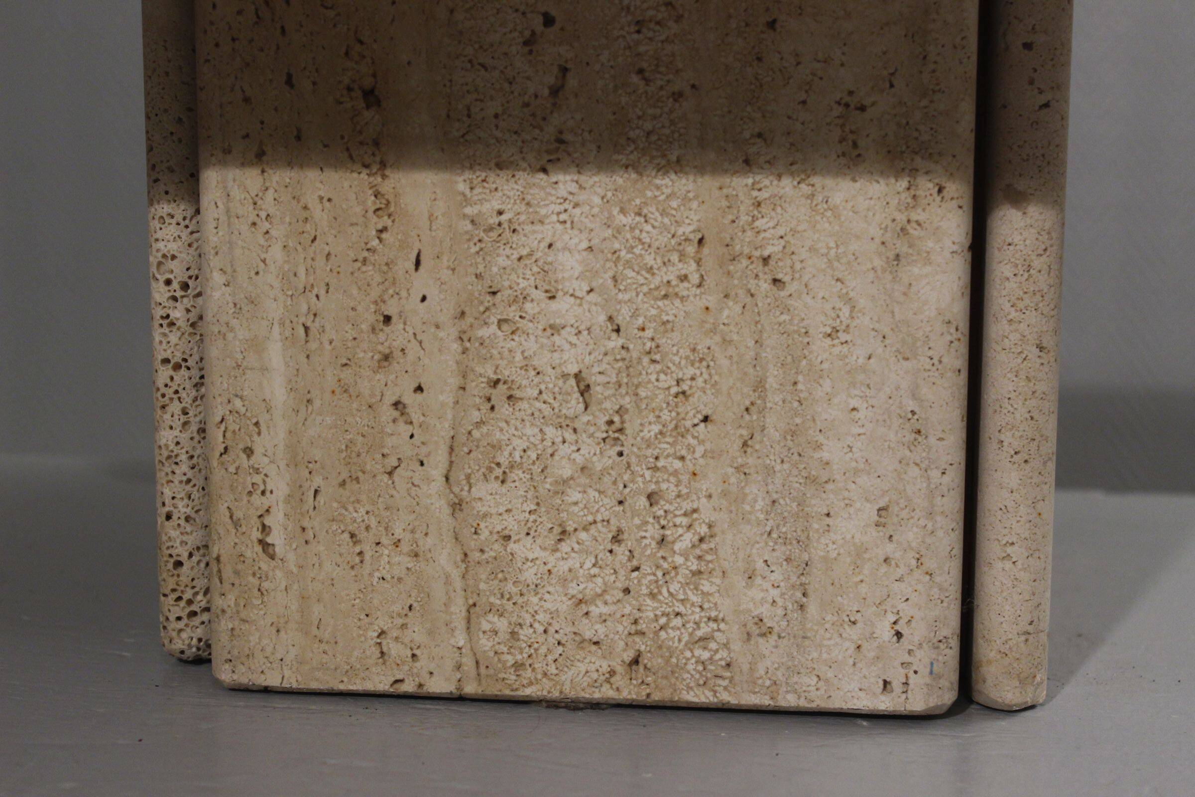 Low design side table in travertine, 1970s