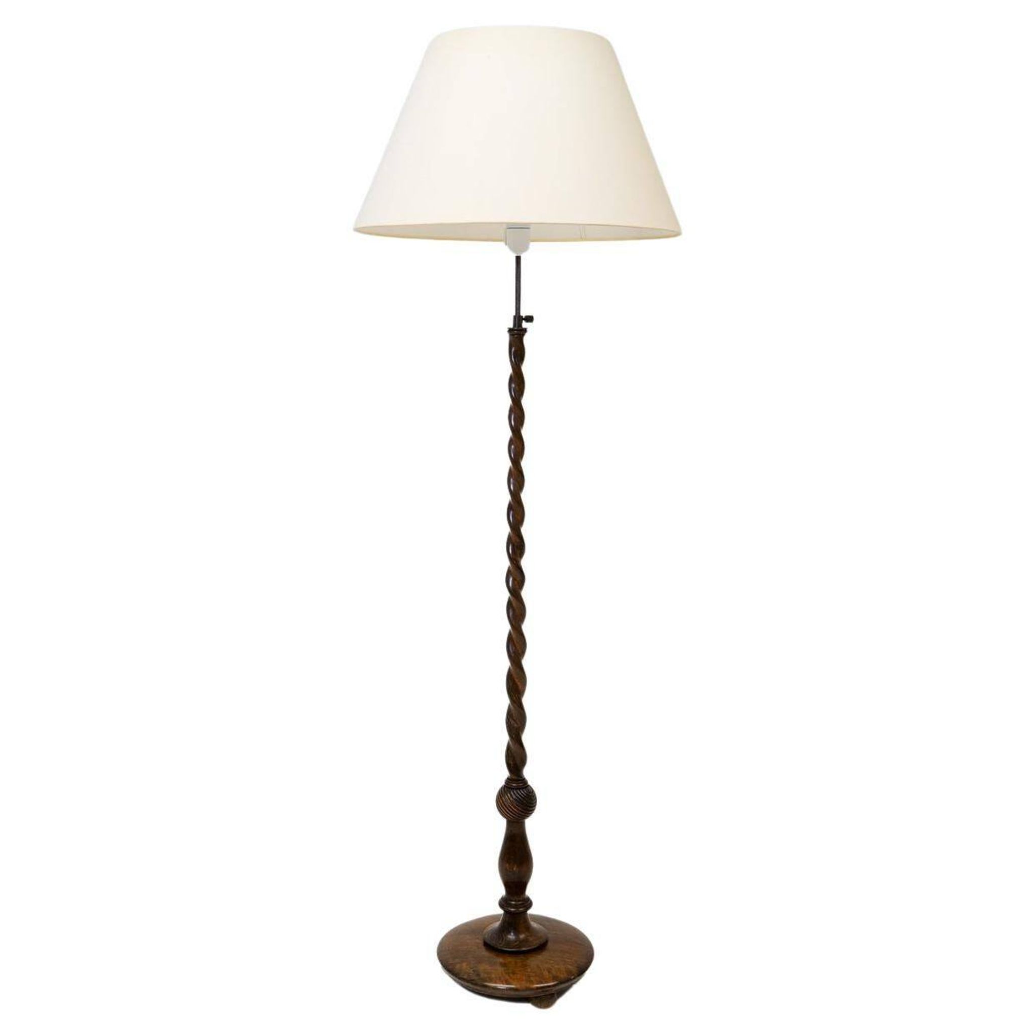 Organic whirlwind floor lamp in stained birch, Art Deco, Sweden, 1940s.