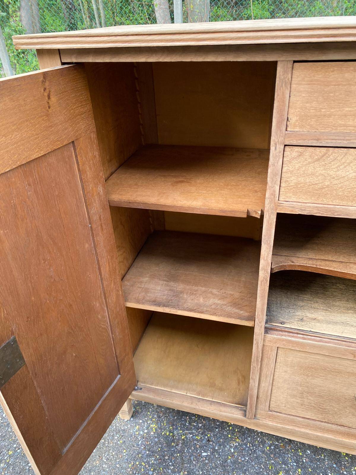 Renovated vintage Art Deco Parisian buffet in wood, 1940, 144cm.