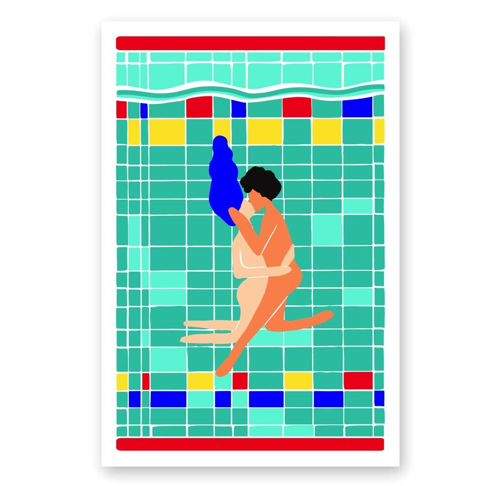 Art Illustration, The Swimmers, signed by the Artist Sho