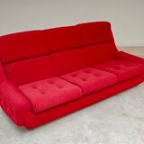 Canapé orange jitona ribbed fabric space age 1070