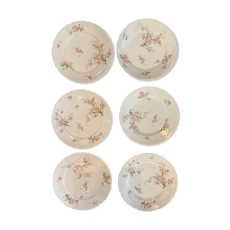 6 Flat plates diameter 22 cm .porcelain