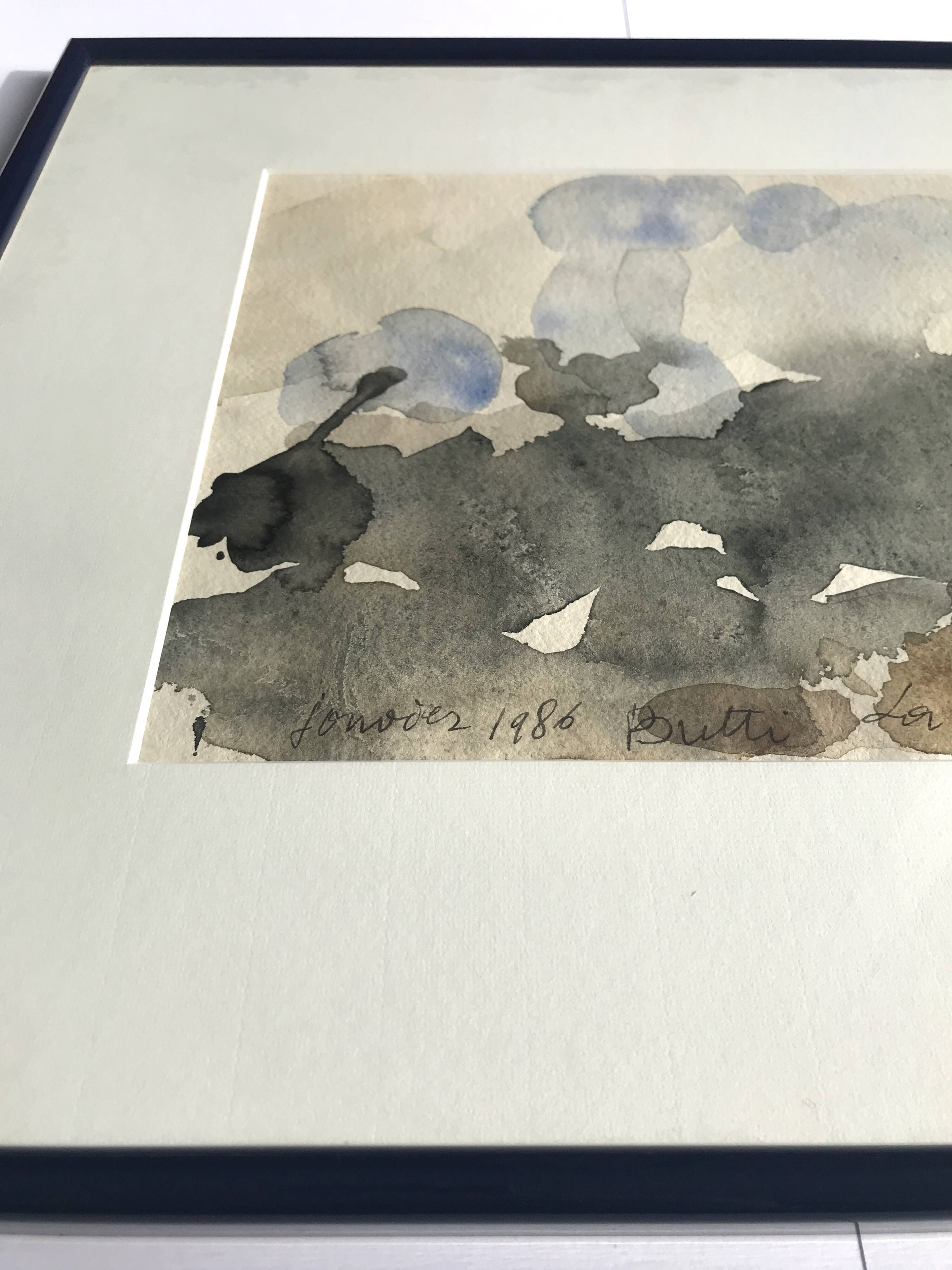 Paul BUTTI, The scrubland below Nîmes 1986. Watercolor on paper