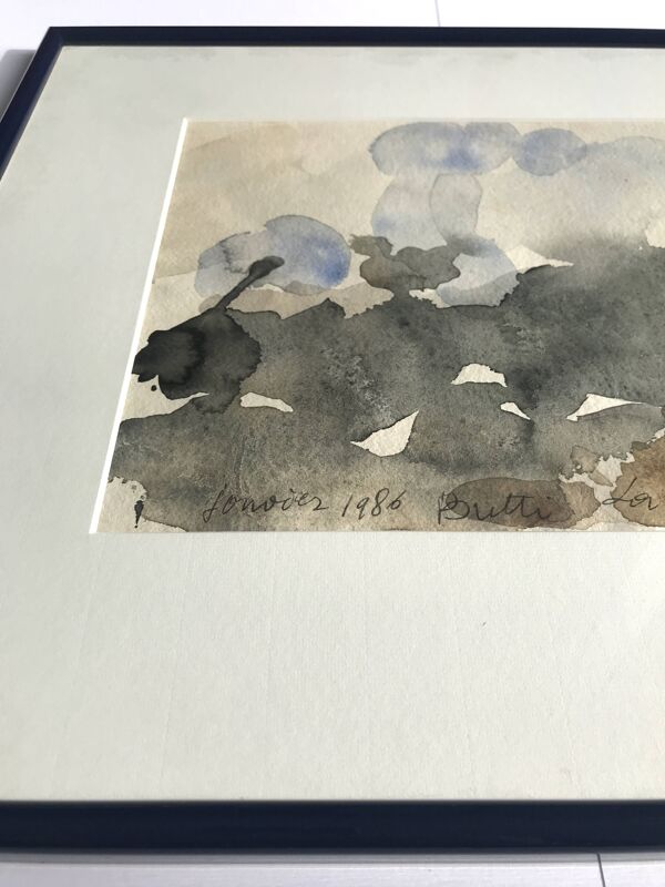 Paul BUTTI, La garrigue au-dessous de Nîmes 1986. Aquarelle sur papier