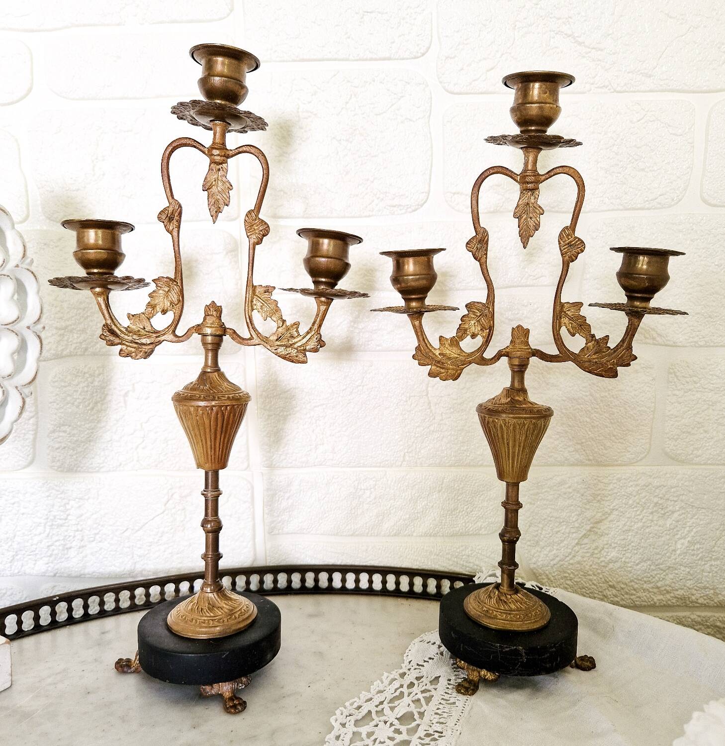 Pair of old XlX th century Napoleon III style candlesticks