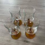 Amber wine glasses - set of 4 glasses