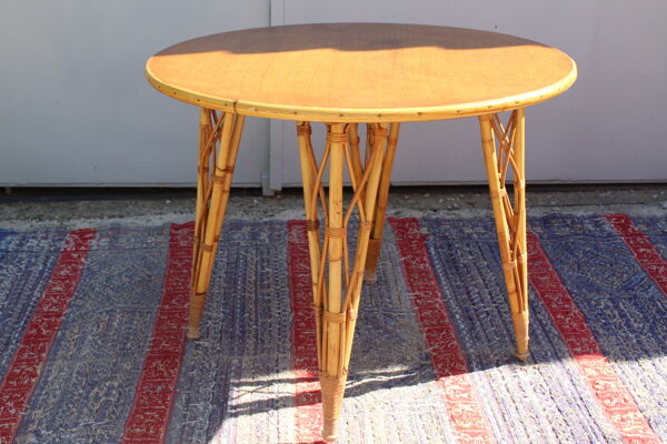 Table ronde rotin