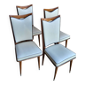 4 chaises années 50 skaï & bois