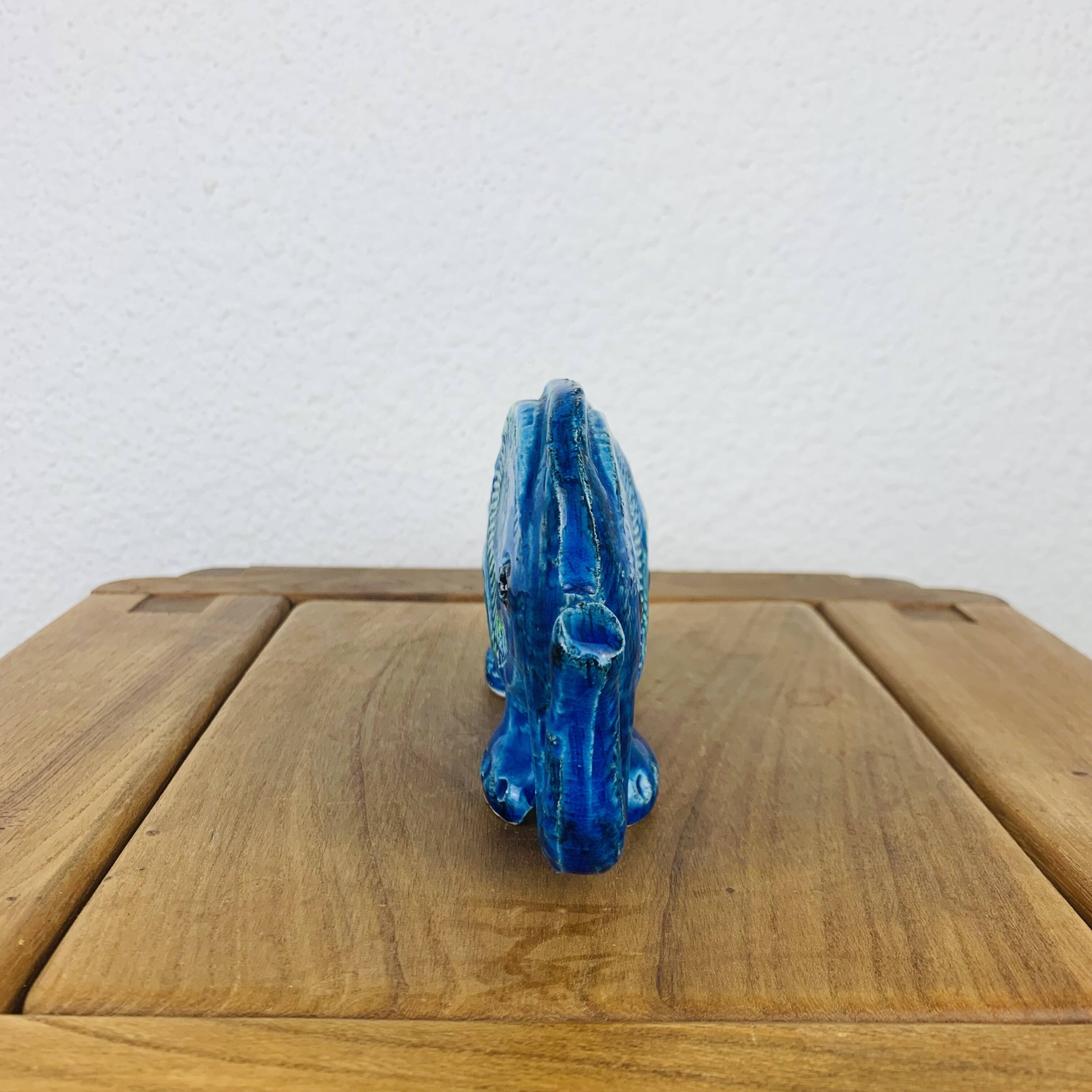 Elephant Aldo Londi for Bitossi, Rimini Blue
