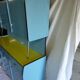Buffet in blue and yellow formica