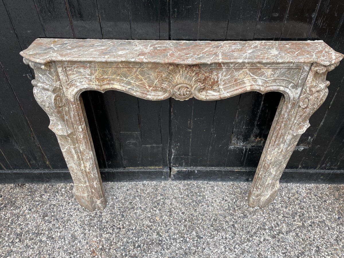 Fireplace Regency In Grey Marble Of The Ardennes, XVIIIth Century