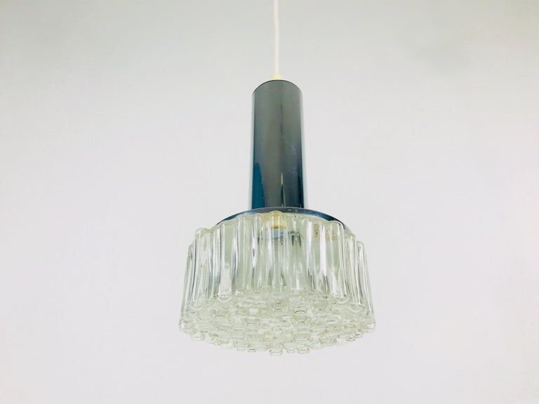 Hanging lamp in chrome and bubble glass 1970 Germany