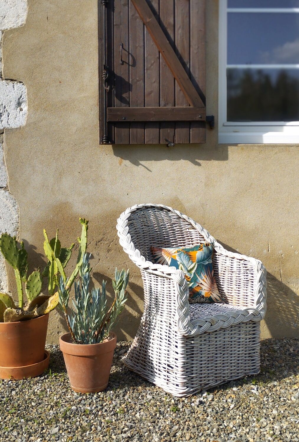 Fauteuil en rotin blanc