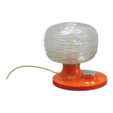 Hillebrand bedside lamp from the 1970s; glass, metal and plastic; mid-century, space age style