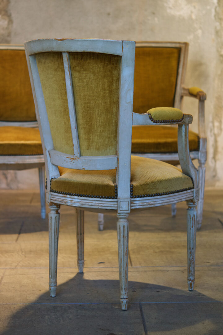 Series of four chairs Louis XVI 1940'