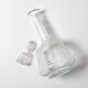 Clear Pressed Glass Floral Patterned Wine Bottle with Stopper / Italy /1930