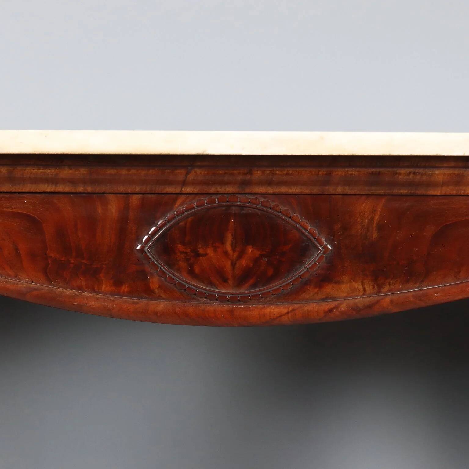 Empire console in mahogany and white marble, 19th century.