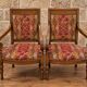 Pair of walnut armchairs – Restoration/Charles X period – 19th century