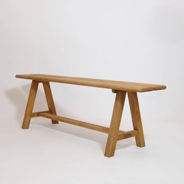 Banc 3 places en bois massif des années 80-90.