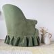 Green velvet armchair