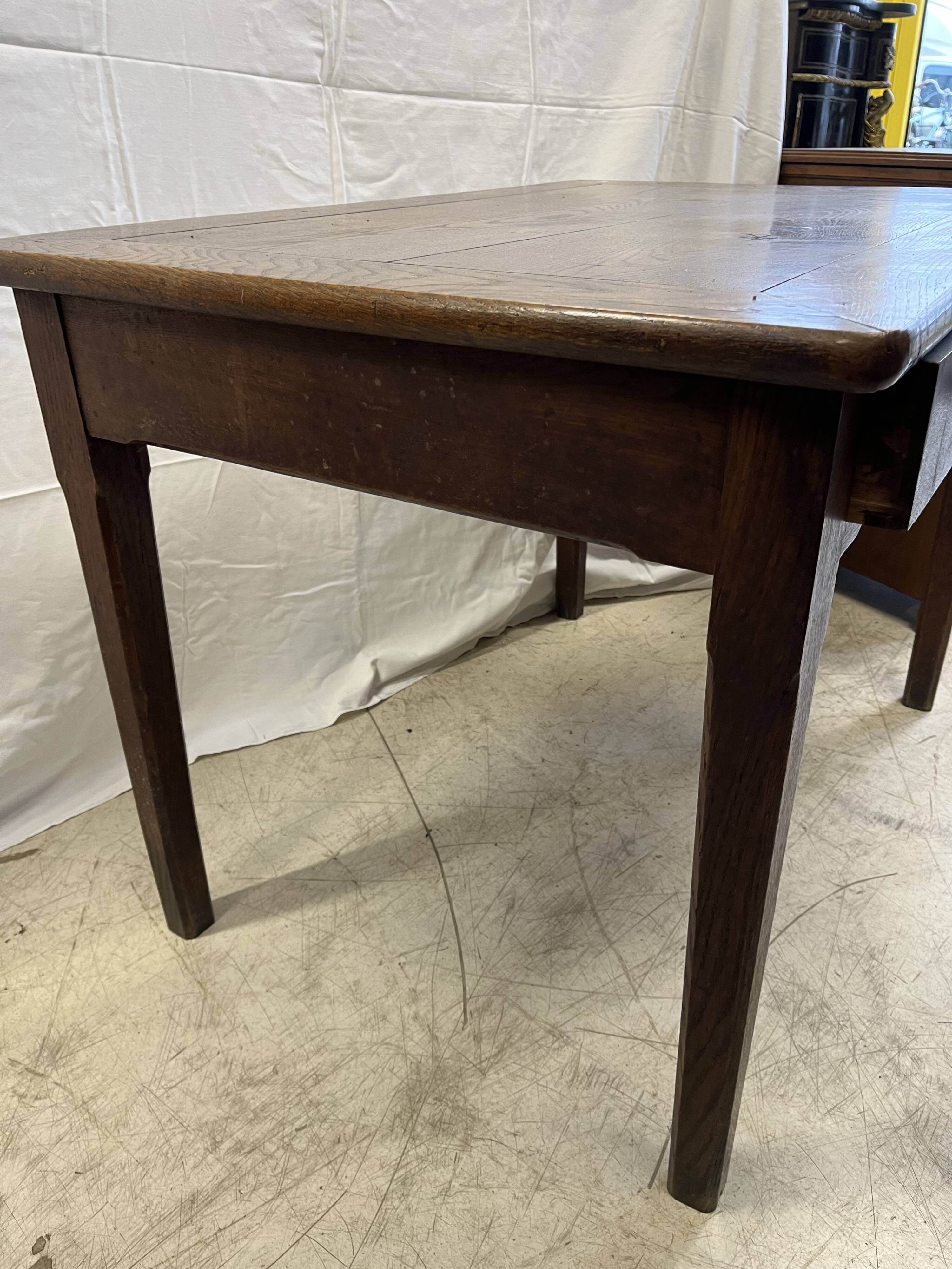 Wooden farmhouse table