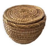 Corbeille ronde jonc tressé