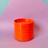 6 vintage orange plastic glass undersides from the 70s