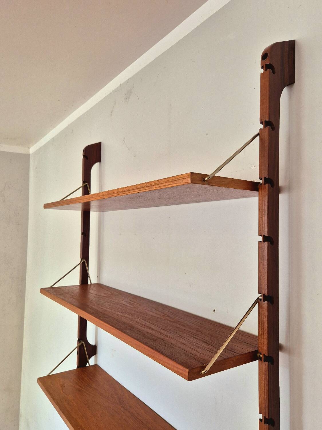 Étagère murale scandinave en teck Ergo, 1960