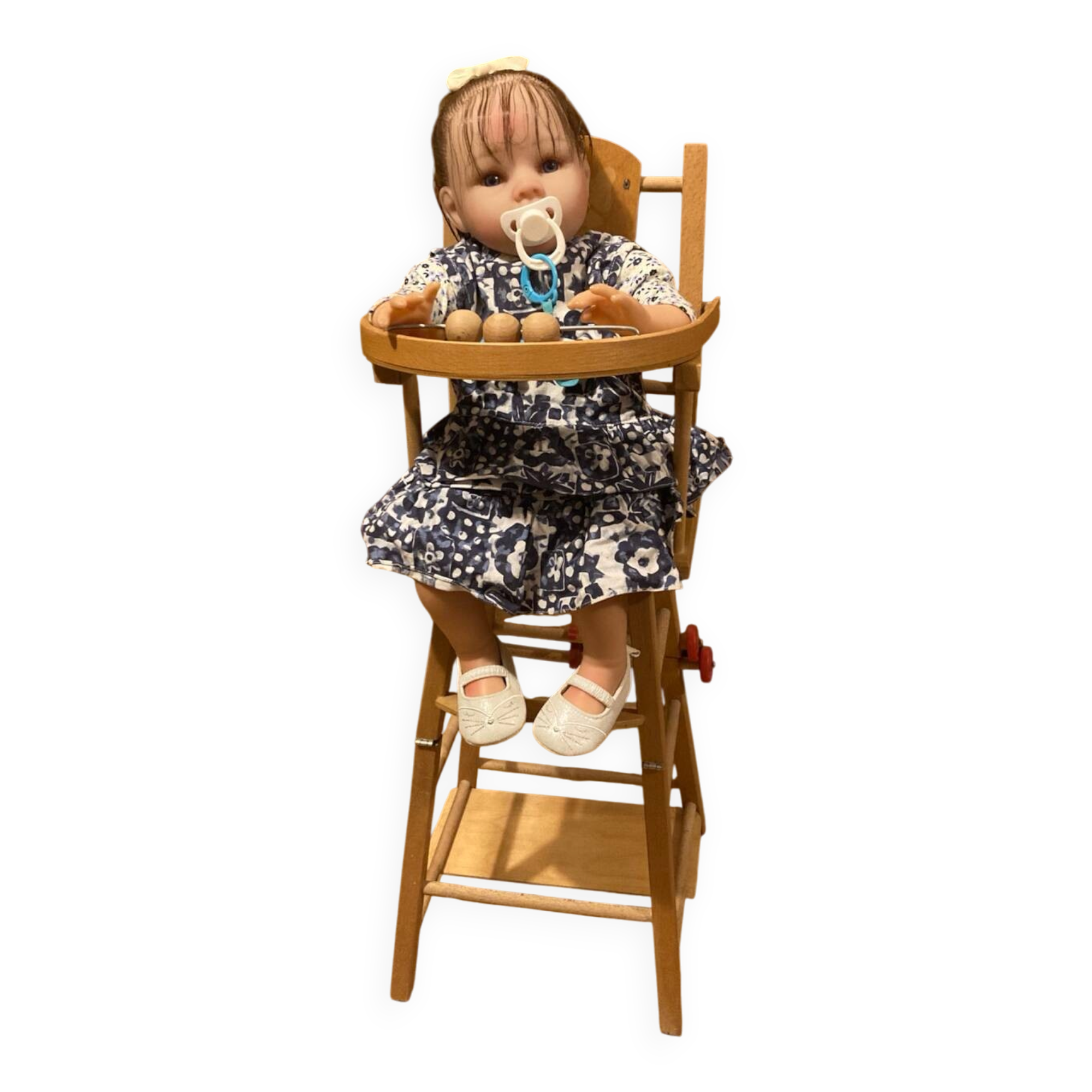 Doll high chair from the 20th century, convertible into a walker (deliverable)