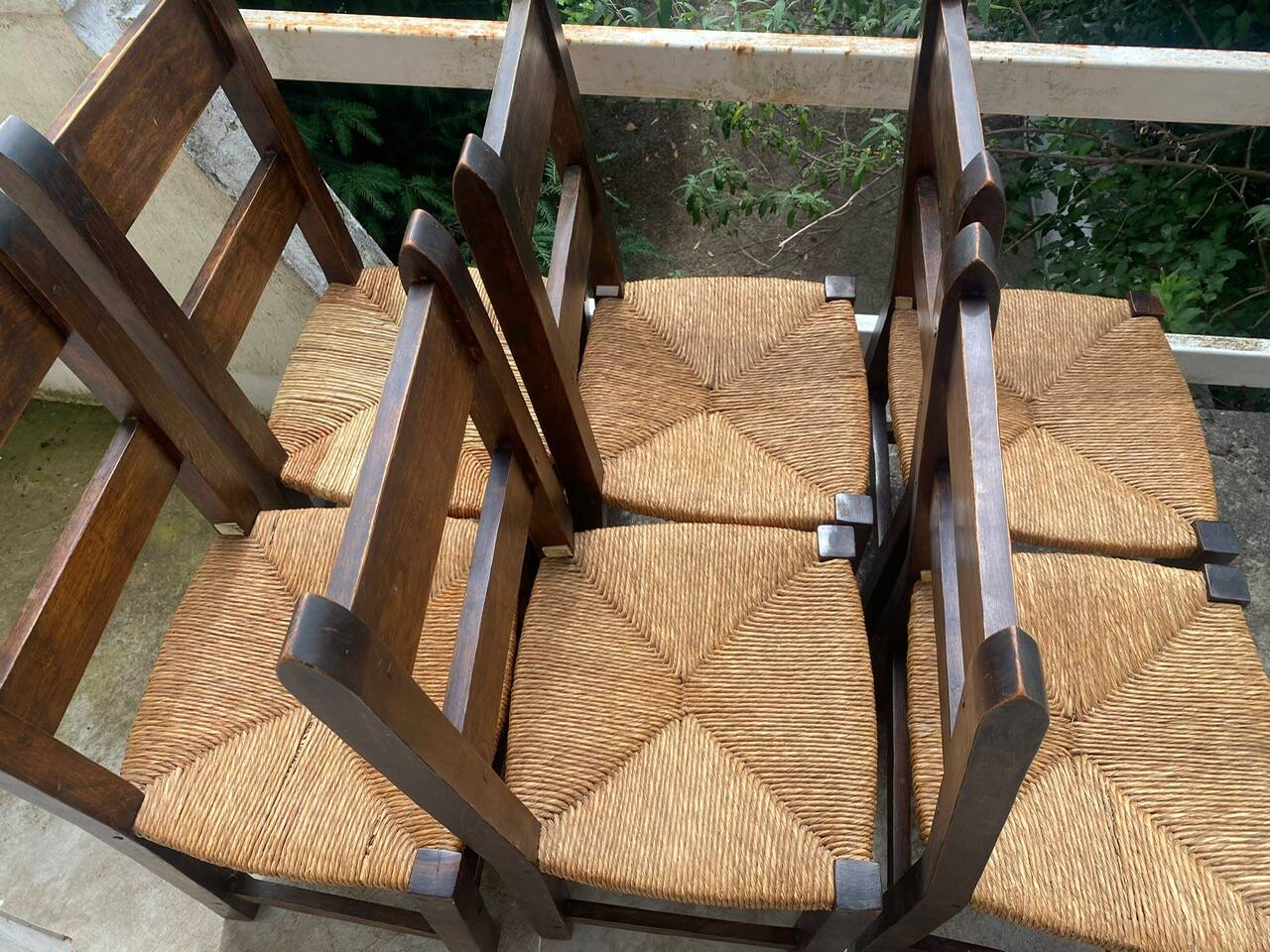 Set of 6 massive Brutalist chairs from the 1960s.