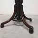 Antique curved wooden piano stool with kilim fabric from the 1910s.