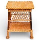 Occasional table, wicker side table.