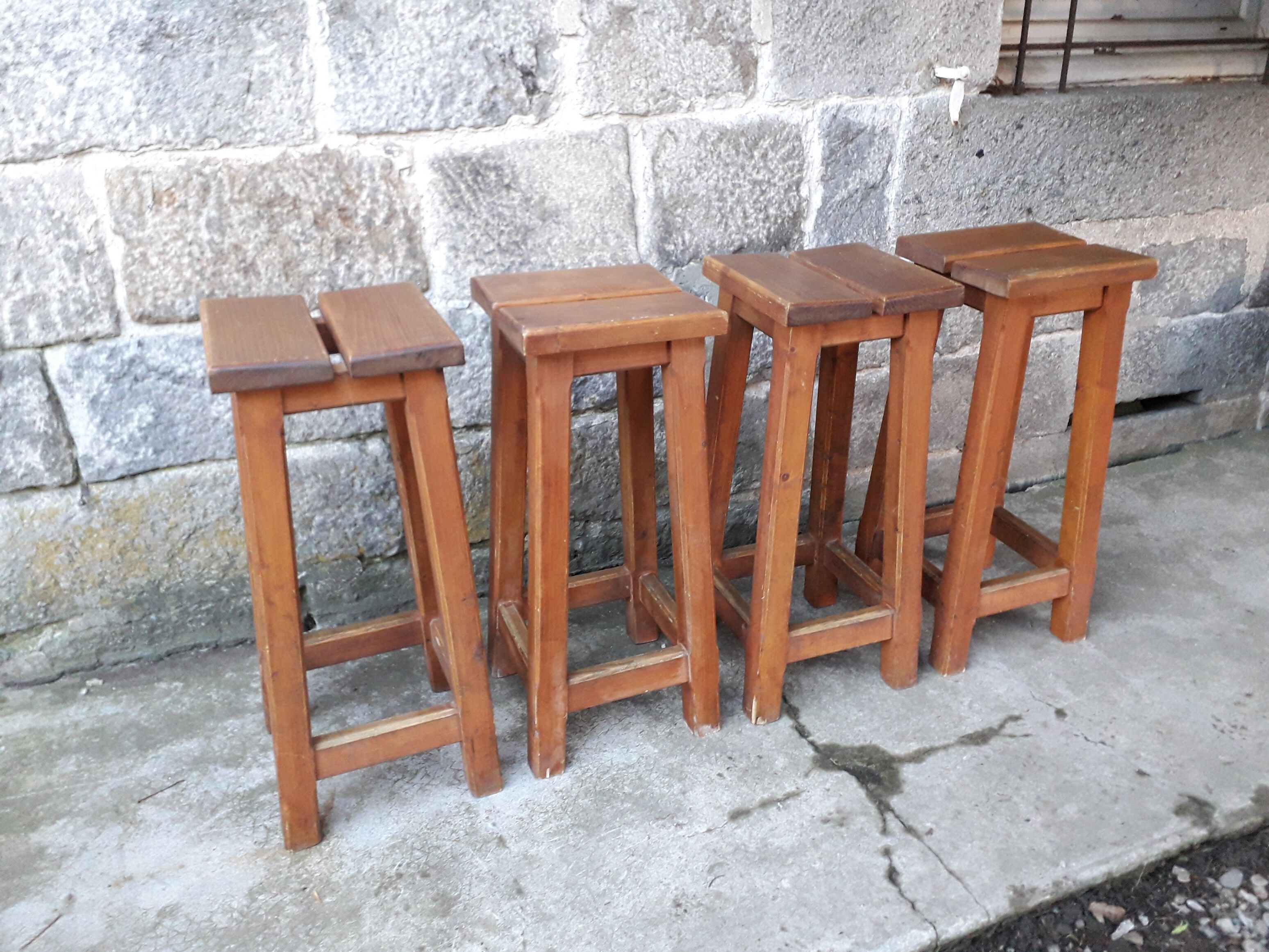 4 pine mountain style stools