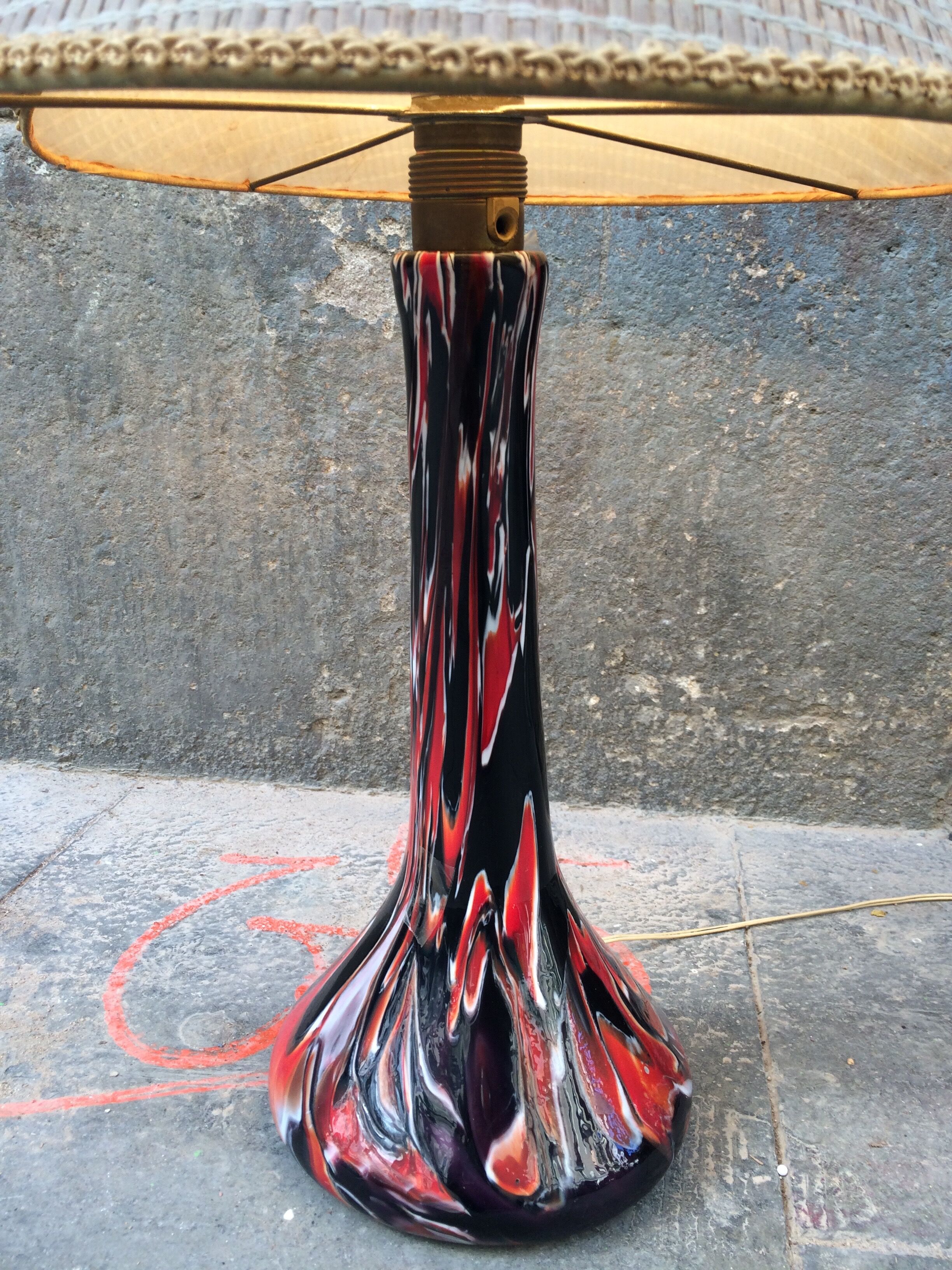 Ceramic lamp vintage and Japanese Lampshade