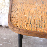 Table basse jaune vintage des années 1950